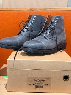Cap Toe Boots in Gray - Frost Waxed Commander